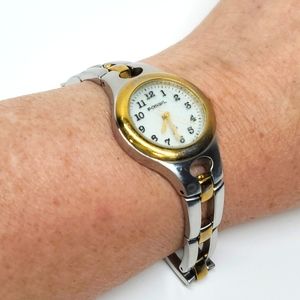 Vintage Fossil F² Watch ES9604 Two Tone Steel Wristband White Face Watch